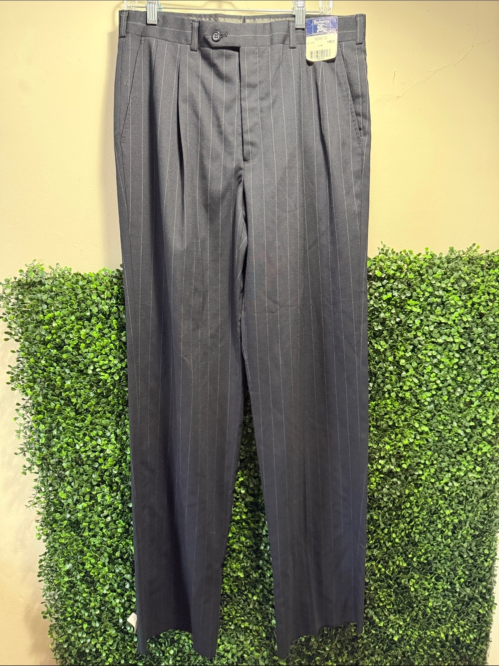 Burberry Men's Navy Pinstripe Dress Pants